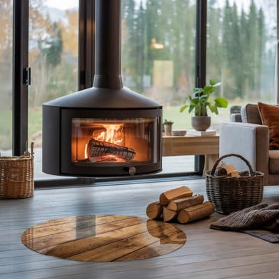 Coloray Vloerplaat Houtkachel - Plaat voor Onder Kachel - 80 cm x 80 cm - Kachel Vloerplaat - Bruin Vloerplaat Kachel - Vloerplaat Voor Kachel - Vloerplaat Openhaard - Houtkachel Accessoires - Plaat Kachel