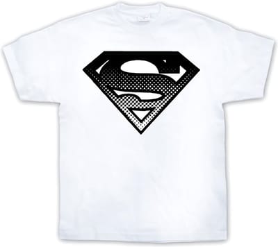 Superman Halft-on-e Shield T-shirt Whit-e