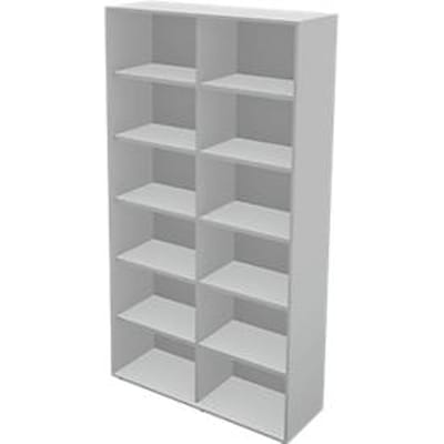 Schäfer Shop Genius Boekenkast TETRIS WALL - 6 OH - B 1200 x D 420 x H 2250mm - lichtgrijs
