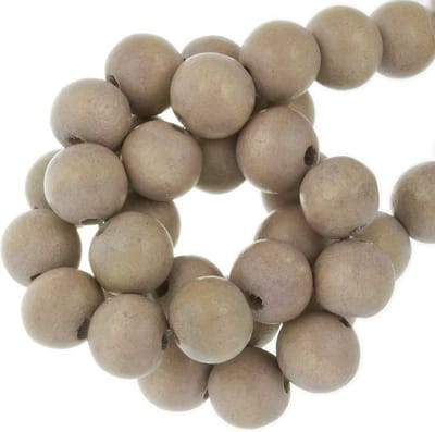 Houten Kralen Vintage Look (12 mm) Fossil (70 stuks)