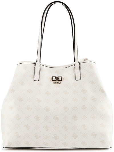 GUESS shopper Emelie Logo 2 in 1 Tote White Logo wit