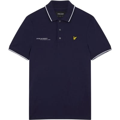 Lyle & Scott marineblauw gecoordineerd logo-poloshirt met korte mouwen