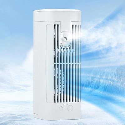 Draagbare Airco - Mini Ventilator - Persoonlijk Koelen - Met Licht - 120 Ml Tank - Wit