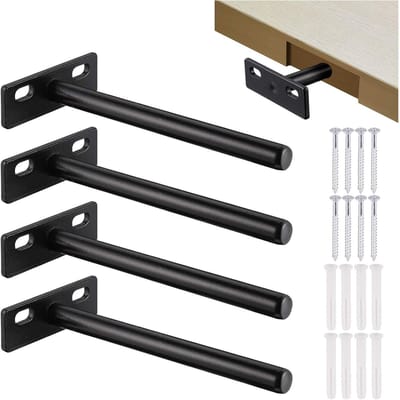 Zwevende Planksteunen van Metaal, Stevige Onzichtbare Plankbeugels voor Wandmontage, Ideaal voor Houten Planken en Wanddecoratie, Set van 4 Stuks