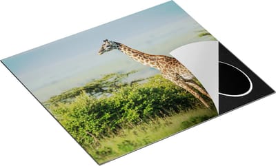 Chefcare Inductie Beschermer Giraffe in het Wild tussen de Struiken - 60x55 cm - Afdekplaat Inductie - Kookplaat Beschermer - Inductie Mat