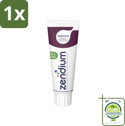 1 x Zendium Tandpasta Sensitive 75 ml - Gevoelige Tanden - Natuurlijke Enzymen - Mondgezondheid - Fluoride - SLS-vrije Tandpasta