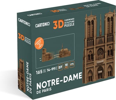 CARTONIC-NOTRE DAME- 3D- 3D puzzel- DIY- Ecologiosch- puzzel- kinderen en volwassenen- decoratie- cadeau