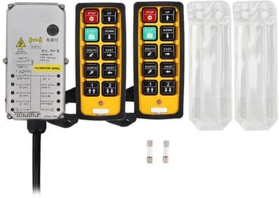 Kraanafstandsbediening Waterdicht - Dubbele Handgreep - Valbestendig - Zuur- en Oliebestendig - RF-punt 800 MHz - Voor CNC/Liftmachines - Hijscontroller