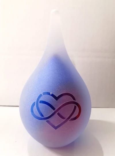 Urnencenter - Mini Urn Frosted Infinity™ - Roze / Blauw - Mini Urn - Urnen voor Mensen - Urn voor Dieren - Gedenkartikel