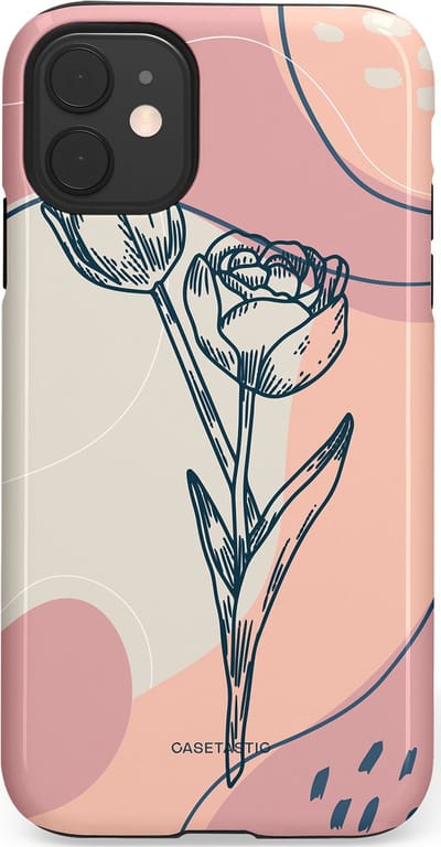 Casetastic Hoesje Geschikt voor Apple iPhone 11 - Stijlvolle Beschermende Duo-layer Case - Sierlijke tulp