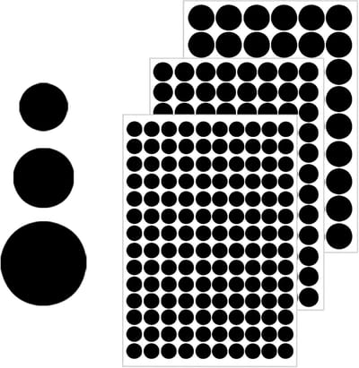 290 Zwarte Schroefdopjes 12 mm 15 mm 21 mm - PVC Gatenbedekking, Zelfklevende Rondjes voor Schroeven en Meubels