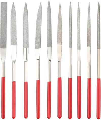 Set van 10 Mini Diamant Naaldvijlen voor Juweliers, Houtbewerking en Glasgravure - 4 x 160mm