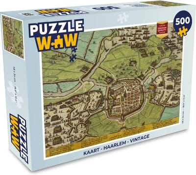 Puzzel Kaart - Haarlem - Vintage - Legpuzzel - Puzzel 500 stukjes