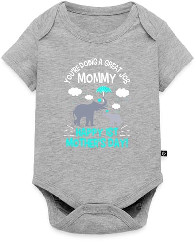 Eerste Moederdag | Jij Doet Het Geweldig Mama | Happy 1st Mothers Day Baby Rompertje Met Korte Mouwen