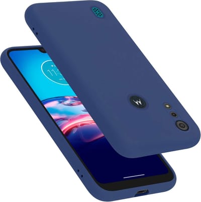 Cadorabo Hoesje geschikt voor Motorola MOTO E6s 2020 in LIQUID BLAUW - Beschermhoes gemaakt van flexibel TPU silicone Case Cover
