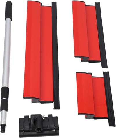 Set van RVS Drywall Schuimmessen 250mm, 400mm en 600mm - Afwerkingsspatel en Schraper met Verlenghandvat voor Muur- en Plafondprojecten