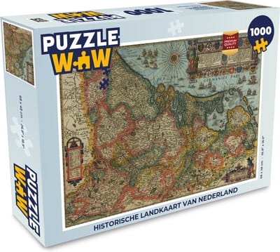 Puzzel Historische landkaart van Nederland - Legpuzzel - Puzzel 1000 stukjes volwassenen