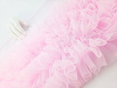 BamBella® Naai band - Breed mesh Kant rushes tutu tule tulle Roze - Sier afwerk band kleding maken
