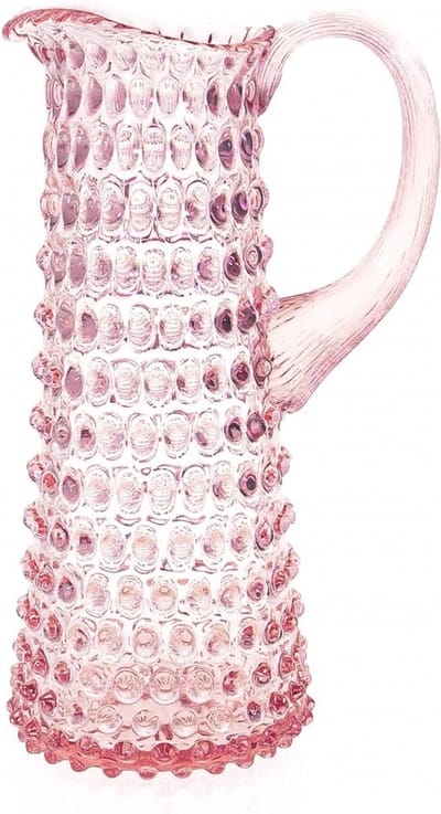 Ananas waterkan - hobnail jug - Anna Von Lipa Eiffel Waterkaraf Waterkan Glas Hobnail Kan Karaf 1,2 L Rosalin Roze