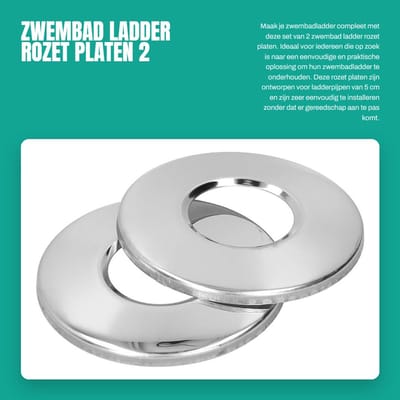 Dailygoods- Rozet Afdekplaat 2 Stuks - Vervangende Onderdelen - Geschikt voor 5 Cm Ladder Pijp - Eenvoudig te Installeren - Spiegelgepolijst - Comfortabel en Praktisch