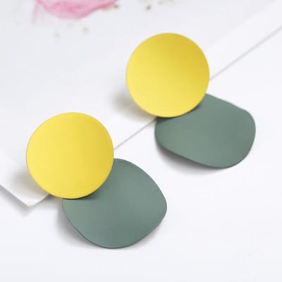 Boho Scrub Rond Print Grote Stud Oorbellen Elegante Retro Persoonlijkheid Geometrisch Patroon Cirkel Oorbellen Sieraden Vrouwen Feest Sieraden gray