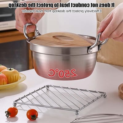 Set van 3 Warmtebestendige Pannenonderzetters met Isolerende Handschoenen - 18,5 x 18,5 cm, Ideaal voor Pannen, Ovenschalen en Keukenoppervlakken