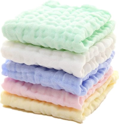 5-Pack Biologische Katoenen Baby Wasdoekjes - Extra Zacht en Absorberend Mousseline Luiendoekjes