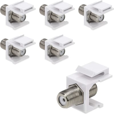 kwmobile 6x F-connector voor coax kabels - F-stekkers voor DVB-S en DVB-S2 aansluiting - Snap-in systeem - Voor patchpanelen en netwerkcontactdozen