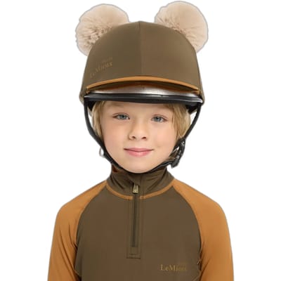 Dubbel pompon paardrijcap voor kinderen LeMieux