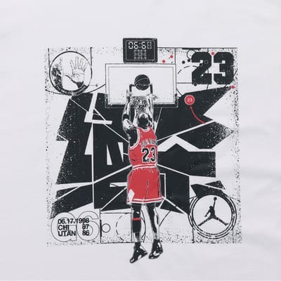 Jordan Pure Assassin Print Ronde Hals Korte Mouw T-shirt Heren Tops Wit BQ2556-100 S white