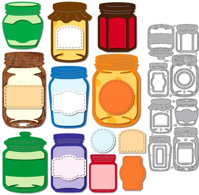 Dailygoods- Snijmalen Set - Driedimensionale Potten - Labelsnijmalen - Koolstofstaal - 2 Stuks - 110x160mm/4.3x6.3 inch - Stansvormen