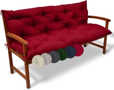 Tuinbank Kussen Set - 100 x 50 x 50 cm - Zitkussen en Rugkussen - Rood