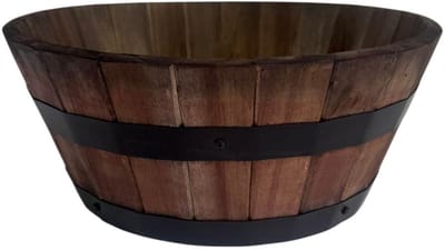 Lage Plantenbak van Bruin Acaciahout – 33x14 cm – FSC-gecertificeerd – Compacte Houten Kuip voor Binnen en Buiten