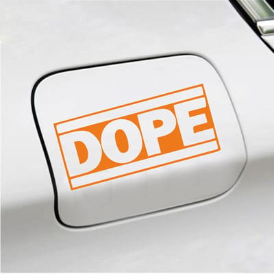 Bumpersticker - Dope - 7,4 X 14,8 - Oranje