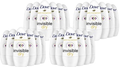 24 x Dove Invisible Dry - Deodorant Roll-on - Anti-Transpirant - 50 ml - Onzichtbare Deodorant - Anti-transpirant - Witte Strepen - Hydraterende Deodorant - Dove Invisible Dry
