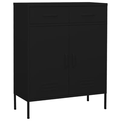 vidaXL - Opbergkast - 80x35x101,5 - cm - staal - zwart