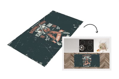 Keukenloper - Loper keuken - Vintage - Skelet - Honkbal - 120x60 cm - Keukenloper vinyl