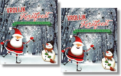 16 Dubbele Kerst &Nieuwjaarskaarten - Lannoo - Witte envelop - 12 x 13,3 cm
