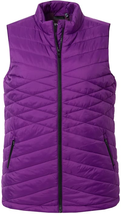 Ulla Popken - Dames - HYPRAR functionele doorgestikte bodywarmer waterafstotend - Donkerpaars - Maat 42+