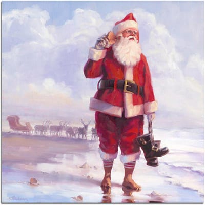 Claus Au Bord de la Mer Peinture Diamant 5D DIY Noël Broderie Diamant Image 30x30CM gray