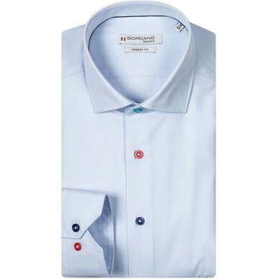 Giordano Overhemd Maggiore Semi Cutaway Fine Twill Colorful Buttons Licht Blauw / male