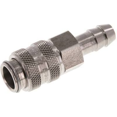 RVS DN 5 Luchtkoppeling Snelkoppeling 8 mm Slangpilaar Double Shut-Off