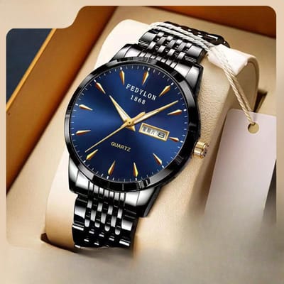 Nieuw Automatisch Horloge Lichtgevend Waterdicht Kalenderhorloge Heren Koreaans Quartz Niet-mechanisch blue