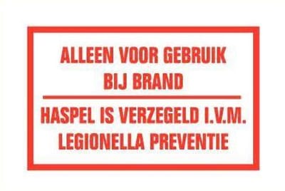 Legionella bord met tekst - kunststof 400 x 250 mm