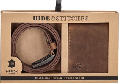 Hide & Stitches Idaho Riemen sets - Bruin - 100% Leer