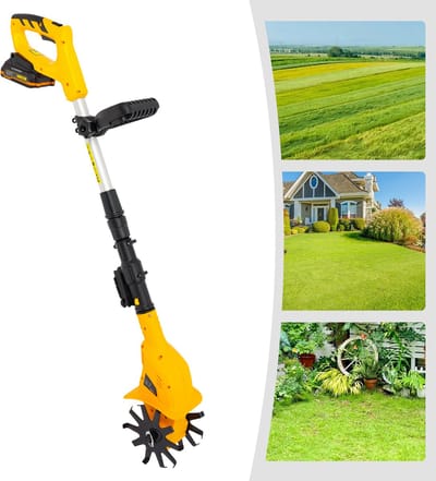 Elektrische Grondfrees Draadloze Handmatige Motorhak Verstelbare Lengte 97-117cm Accuspin 250Tpm Voor Gazon Tuin