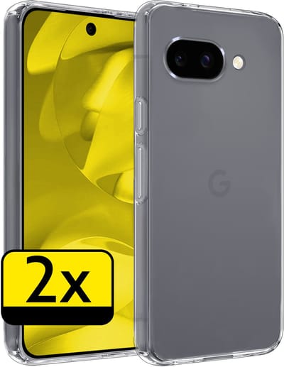 Hoesje - 2 Stuks - Geschikt voor Google Pixel 9a - Sterk & Shockproof - Case Siliconen - Back Cover - Telefoon Hoes - Telefoonhoesjes - Transparant