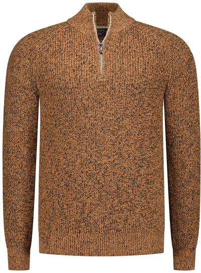 NZA - Oranje katoenen half zip knit