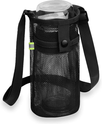 Waterflessentas - Zwart - Verstelbare Riem - Duurzaam en Antislip Materiaal - Voor Strand, Wandelen en Outdoorsporten