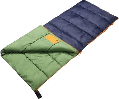 Dutch Mountains Slaapzak Pampus - 190 X 75cm aanritsbaar - Incl Tochtstrip en tasje - Blauw/groen